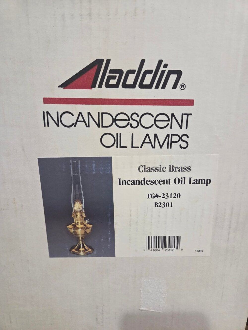 New in Box Vintage Aladdin Classic Brass Incandescent Oil Lamp B2301 FG-23120